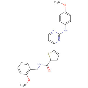 862698-44-0  2-Thiophenecarboxamide,5-[2-[(4-methoxyphenyl)amino]-4-pyrimidinyl]-N-[(2-methoxyphenyl)methyl]-