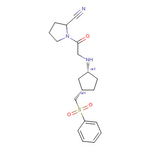 862700-04-7  2-Pyrrolidinecarbonitrile,1-[[[(1R,3S)-3-[(phenylsulfonyl)methyl]cyclopentyl]amino]acetyl]-, rel-