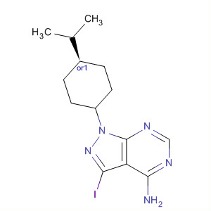 862729-68-8  1H-Pyrazolo[3,4-d]pyrimidin-4-amine,3-iodo-1-[cis-4-(1-methylethyl)cyclohexyl]-