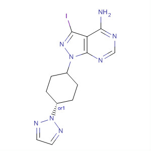862729-76-8  1H-Pyrazolo[3,4-d]pyrimidin-4-amine,3-iodo-1-[trans-4-(2H-1,2,3-triazol-2-yl)cyclohexyl]-