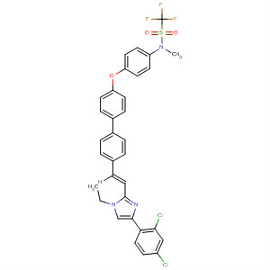 863243-75-8  Methanesulfonamide,N-[4-[[4'-[(1E)-2-[4-(2,4-dichlorophenyl)-1-ethyl-1H-imidazol-2-yl]ethenyl][1,1'-biphenyl]-4-yl]oxy]phenyl]-1,1,1-trifluoro-N-methyl-