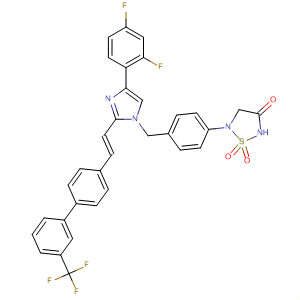 863243-80-5  1,2,5-Thiadiazolidin-3-one,5-[4-[[4-(2,4-difluorophenyl)-2-[(1E)-2-[3'-(trifluoromethyl)[1,1'-biphenyl]-4-yl]ethenyl]-1H-imidazol-1-yl]methyl]phenyl]-, 1,1-dioxide