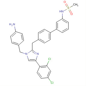 863246-76-8  Methanesulfonamide,N-[4'-[[1-[(4-aminophenyl)methyl]-4-(2,4-dichlorophenyl)-1H-imidazol-2-yl]methyl][1,1'-biphenyl]-3-yl]-