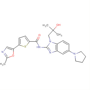 863409-44-3  2-Thiophenecarboxamide,N-[1-(2-hydroxy-2-methylpropyl)-5-(1-pyrrolidinyl)-1H-benzimidazol-2-yl]-5-(2-methyl-5-oxazolyl)-