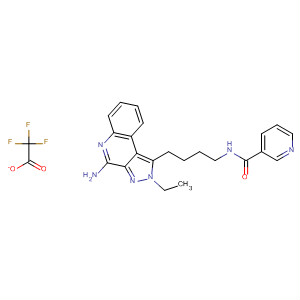 863735-04-0  3-Pyridinecarboxamide,N-[4-(4-amino-2-ethyl-2H-pyrazolo[3,4-c]quinolin-1-yl)butyl]-,trifluoroacetate