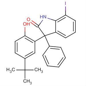 863779-63-9  2H-Indol-2-one,3-[5-(1,1-dimethylethyl)-2-hydroxyphenyl]-1,3-dihydro-7-iodo-3-phenyl-