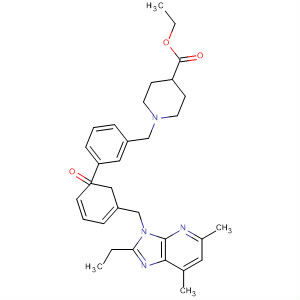 864170-80-9  4-Piperidinecarboxylic acid,1-[[3-[3-[(2-ethyl-5,7-dimethyl-3H-imidazo[4,5-b]pyridin-3-yl)methyl]benzoyl]phenyl]methyl]-, ethyl ester