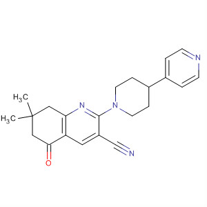 864224-07-7  3-Quinolinecarbonitrile,5,6,7,8-tetrahydro-7,7-dimethyl-5-oxo-2-[4-(4-pyridinyl)-1-piperidinyl]-