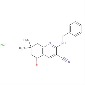 864226-15-3  3-Quinolinecarbonitrile,5,6,7,8-tetrahydro-7,7-dimethyl-5-oxo-2-[(phenylmethyl)amino]-,monohydrochloride