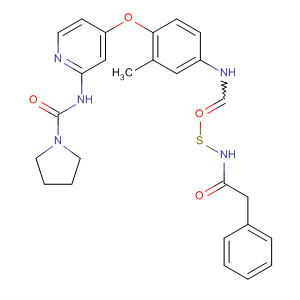 864241-49-6  1-Pyrrolidinecarboxamide,N-[4-[2-methyl-4-[[[(phenylacetyl)amino]thioxomethyl]amino]phenoxy]-2-pyridinyl]-