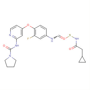 864242-23-9  1-Pyrrolidinecarboxamide,N-[4-[4-[[[(cyclopropylacetyl)amino]thioxomethyl]amino]-2-fluorophenoxy]-2-pyridinyl]-