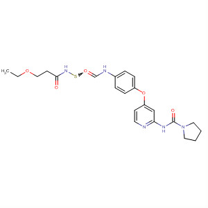 864242-24-0  1-Pyrrolidinecarboxamide,N-[4-[4-[[[(3-ethoxy-1-oxopropyl)amino]thioxomethyl]amino]phenoxy]-2-pyridinyl]-