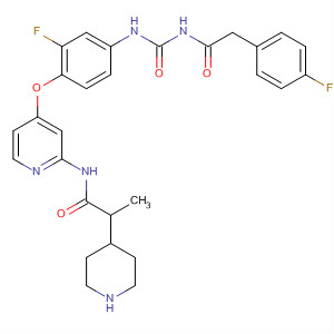 864244-20-2  4-Piperidineacetamide,N-[4-[2-fluoro-4-[[[[(4-fluorophenyl)acetyl]amino]carbonyl]amino]phenoxy]-2-pyridinyl]-1-methyl-