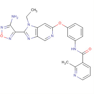 850665-52-0  3-Pyridinecarboxamide,N-[3-[[2-(4-amino-1,2,5-oxadiazol-3-yl)-1-ethyl-1H-imidazo[4,5-c]pyridin-6-yl]oxy]phenyl]-2-methyl-