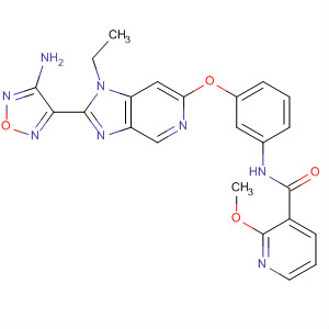 850665-71-3  3-Pyridinecarboxamide,N-[3-[[2-(4-amino-1,2,5-oxadiazol-3-yl)-1-ethyl-1H-imidazo[4,5-c]pyridin-6-yl]oxy]phenyl]-2-methoxy-