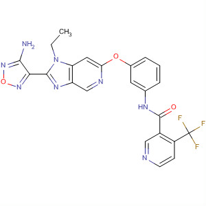 850665-89-3  3-Pyridinecarboxamide,N-[3-[[2-(4-amino-1,2,5-oxadiazol-3-yl)-1-ethyl-1H-imidazo[4,5-c]pyridin-6-yl]oxy]phenyl]-4-(trifluoromethyl)-