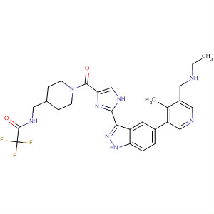 850890-79-8  Acetamide,N-[[1-[[2-[5-[5-[(ethylamino)methyl]-4-methyl-3-pyridinyl]-1H-indazol-3-yl]-1H-imidazol-4-yl]carbonyl]-4-piperidinyl]methyl]-2,2,2-trifluoro-