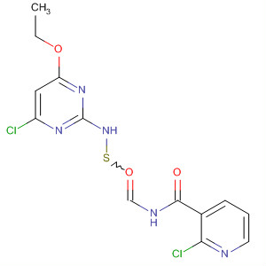 851052-30-7  3-Pyridinecarboxamide,2-chloro-N-[[(4-chloro-6-ethoxy-2-pyrimidinyl)amino]thioxomethyl]-