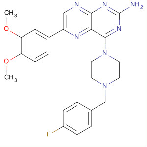 851316-23-9  2-Pteridinamine,6-(3,4-dimethoxyphenyl)-4-[4-[(4-fluorophenyl)methyl]-1-piperazinyl]-