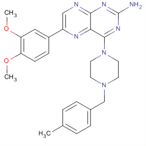 851316-25-1  2-Pteridinamine,6-(3,4-dimethoxyphenyl)-4-[4-[(4-methylphenyl)methyl]-1-piperazinyl]-