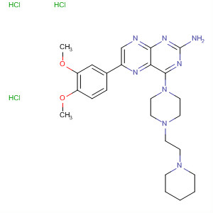 851316-69-3  2-Pteridinamine,6-(3,4-dimethoxyphenyl)-4-[4-[2-(1-piperidinyl)ethyl]-1-piperazinyl]-,trihydrochloride