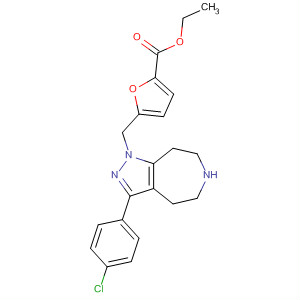 851374-76-0  2-Furancarboxylic acid,5-[[3-(4-chlorophenyl)-5,6,7,8-tetrahydropyrazolo[3,4-d]azepin-1(4H)-yl]methyl]-, ethyl ester
