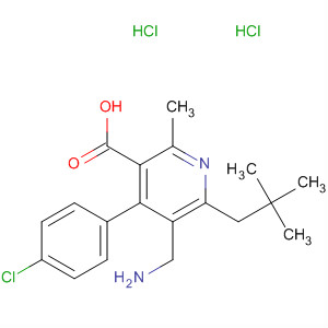 851578-06-8  3-Pyridinecarboxylic acid,5-(aminomethyl)-4-(4-chlorophenyl)-6-(2,2-dimethylpropyl)-2-methyl-,dihydrochloride