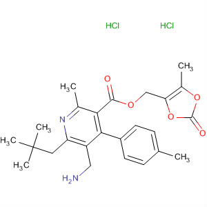 851578-32-0  3-Pyridinecarboxylic acid,5-(aminomethyl)-6-(2,2-dimethylpropyl)-2-methyl-4-(4-methylphenyl)-,(5-methyl-2-oxo-1,3-dioxol-4-yl)methyl ester, dihydrochloride