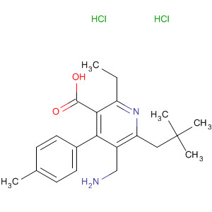 851578-80-8  3-Pyridinecarboxylic acid,5-(aminomethyl)-6-(2,2-dimethylpropyl)-2-ethyl-4-(4-methylphenyl)-,dihydrochloride