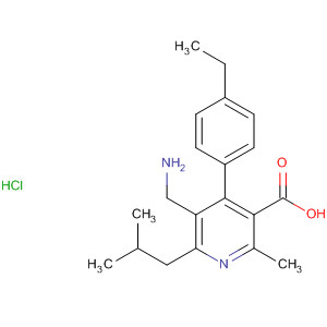 851579-25-4  3-Pyridinecarboxylic acid,5-(aminomethyl)-4-(4-ethylphenyl)-2-methyl-6-(2-methylpropyl)-,hydrochloride