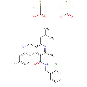 851580-49-9  3-Pyridinecarboxamide,5-(aminomethyl)-N-[(2-chlorophenyl)methyl]-4-(4-fluorophenyl)-2-methyl-6-(2-methylpropyl)-, bis(trifluoroacetate)