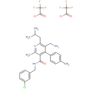 851580-53-5  3-Pyridinecarboxamide,5-(aminomethyl)-N-[(3-chlorophenyl)methyl]-2-methyl-4-(4-methylphenyl)-6-(2-methylpropyl)-, bis(trifluoroacetate)