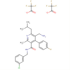 851580-55-7  3-Pyridinecarboxamide,5-(aminomethyl)-N-[(3-chlorophenyl)methyl]-4-(4-fluorophenyl)-2-methyl-6-(2-methylpropyl)-, bis(trifluoroacetate)