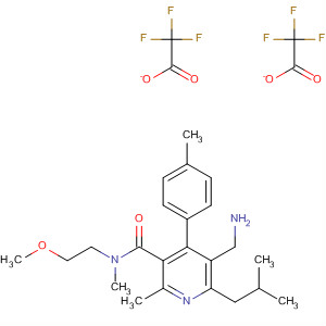 851580-81-9  3-Pyridinecarboxamide,5-(aminomethyl)-N-(2-methoxyethyl)-N,2-dimethyl-4-(4-methylphenyl)-6-(2-methylpropyl)-, bis(trifluoroacetate)