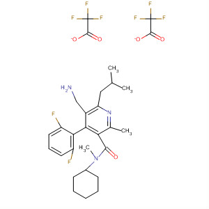 851580-87-5  3-Pyridinecarboxamide,5-(aminomethyl)-N-cyclohexyl-4-(2,6-difluorophenyl)-N,2-dimethyl-6-(2-methylpropyl)-, bis(trifluoroacetate)