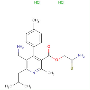 851581-21-0  3-Pyridinecarboxylic acid,5-(aminomethyl)-2-methyl-4-(4-methylphenyl)-6-(2-methylpropyl)-,2-amino-2-thioxoethyl ester, dihydrochloride
