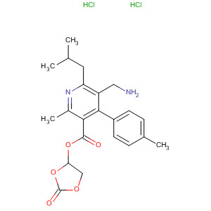 851581-42-5  3-Pyridinecarboxylic acid,5-(aminomethyl)-2-methyl-4-(4-methylphenyl)-6-(2-methylpropyl)-,2-oxo-1,3-dioxolan-4-yl ester, dihydrochloride
