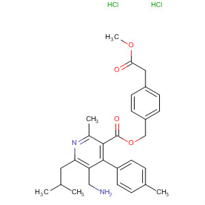 851583-01-2  3-Pyridinecarboxylic acid,5-(aminomethyl)-2-methyl-4-(4-methylphenyl)-6-(2-methylpropyl)-,[4-(2-methoxy-2-oxoethyl)phenyl]methyl ester, dihydrochloride