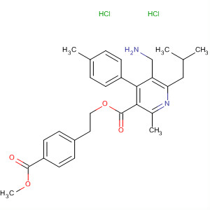 851583-18-1  3-Pyridinecarboxylic acid,5-(aminomethyl)-2-methyl-4-(4-methylphenyl)-6-(2-methylpropyl)-,2-[4-(methoxycarbonyl)phenyl]ethyl ester, dihydrochloride