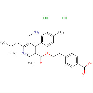 851583-20-5  3-Pyridinecarboxylic acid,5-(aminomethyl)-2-methyl-4-(4-methylphenyl)-6-(2-methylpropyl)-,2-(4-carboxyphenyl)ethyl ester, dihydrochloride
