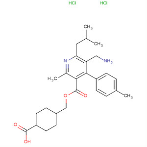 851584-60-6  3-Pyridinecarboxylic acid,5-(aminomethyl)-2-methyl-4-(4-methylphenyl)-6-(2-methylpropyl)-,(4-carboxycyclohexyl)methyl ester, dihydrochloride