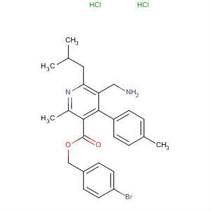 851584-70-8  3-Pyridinecarboxylic acid,5-(aminomethyl)-2-methyl-4-(4-methylphenyl)-6-(2-methylpropyl)-,(4-bromophenyl)methyl ester, dihydrochloride