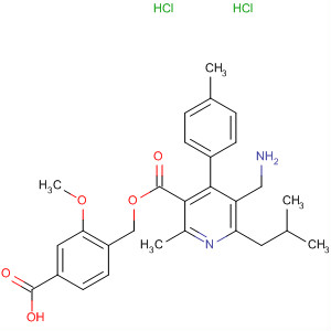 851584-73-1  3-Pyridinecarboxylic acid,5-(aminomethyl)-2-methyl-4-(4-methylphenyl)-6-(2-methylpropyl)-,(4-carboxy-2-methoxyphenyl)methyl ester, dihydrochloride