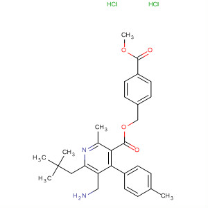 851586-21-5  3-Pyridinecarboxylic acid,5-(aminomethyl)-6-(2,2-dimethylpropyl)-2-methyl-4-(4-methylphenyl)-,[4-(methoxycarbonyl)phenyl]methyl ester, dihydrochloride