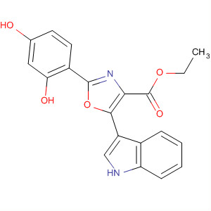 851765-66-7  4-Oxazolecarboxylic acid, 2-(2,4-dihydroxyphenyl)-5-(1H-indol-3-yl)-,ethyl ester 851765-66-7  4-Oxazolecarboxylic acid, 2-(2,4-dihydroxyphenyl)-5-(1H-indol-3-yl)-,ethyl ester