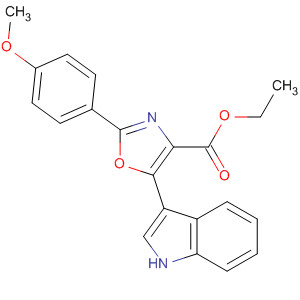851765-69-0  4-Oxazolecarboxylic acid, 5-(1H-indol-3-yl)-2-(4-methoxyphenyl)-, ethylester