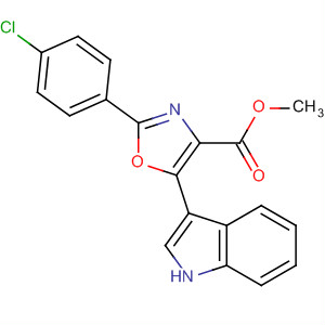851765-71-4  4-Oxazolecarboxylic acid, 2-(4-chlorophenyl)-5-(1H-indol-3-yl)-, methylester 851765-71-4  4-Oxazolecarboxylic acid, 2-(4-chlorophenyl)-5-(1H-indol-3-yl)-, methylester
