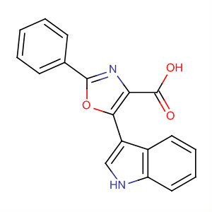 851765-75-8  4-Oxazolecarboxylic acid, 5-(1H-indol-3-yl)-2-phenyl- 851765-75-8  4-Oxazolecarboxylic acid, 5-(1H-indol-3-yl)-2-phenyl-