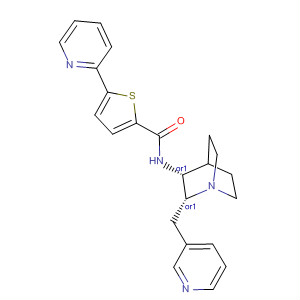 852476-45-0  2-Thiophenecarboxamide,5-(2-pyridinyl)-N-[(2R,3R)-2-(3-pyridinylmethyl)-1-azabicyclo[2.2.2]oct-3-yl]-, rel-