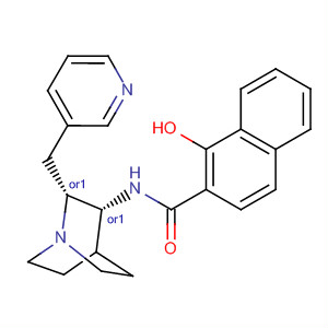 852476-50-7  2-Naphthalenecarboxamide,1-hydroxy-N-[(2R,3R)-2-(3-pyridinylmethyl)-1-azabicyclo[2.2.2]oct-3-yl]-,rel-